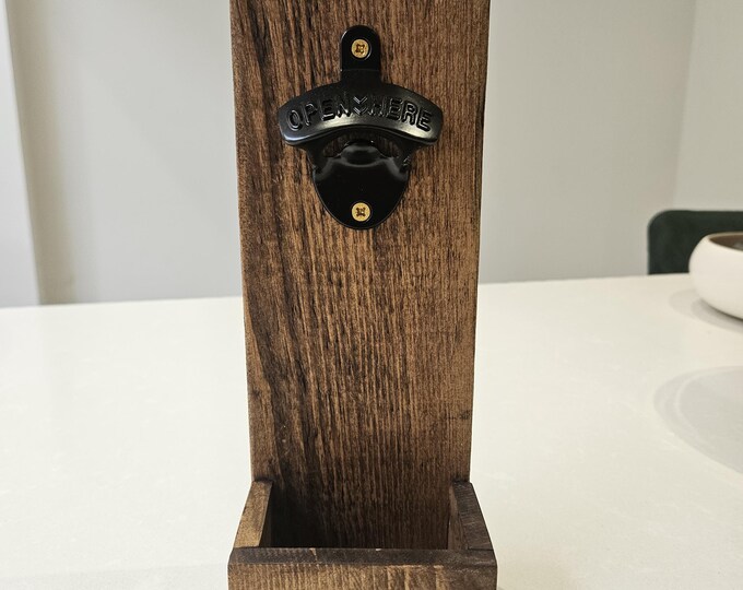 A handmade rustic bottle opener