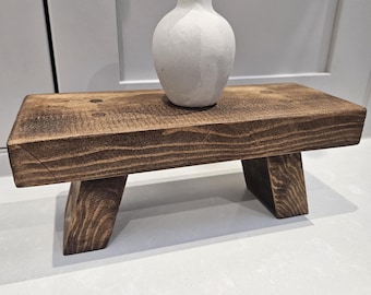 Handcrafted mini riser finished in dark oak briwax