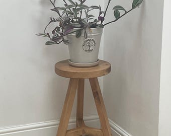 BACK IN STOCK!!!!!! Our perfectly imperfect handmade wooden round rustic stool made from locally sourced recycled wood.
