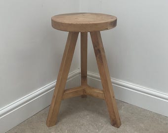 The Heatherfold Stool -  Our perfectly imperfect handmade wooden round top rustic stool made from locally sourced recycled wood.