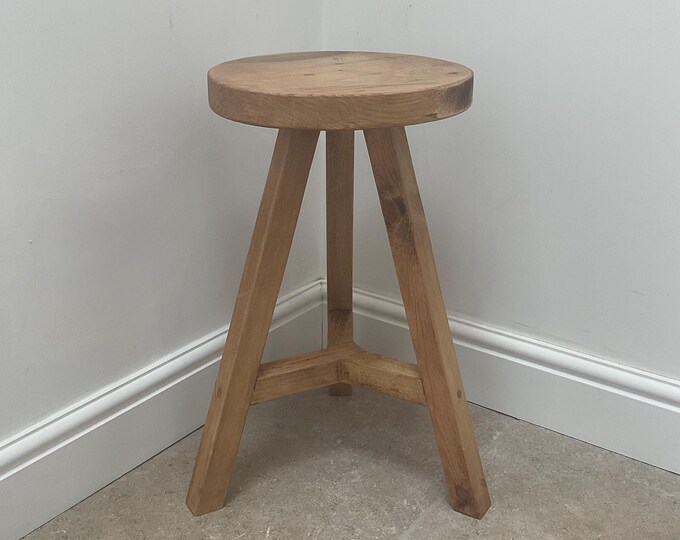 The Heatherfold Stool -  Our perfectly imperfect handmade wooden round top rustic stool made from locally sourced recycled wood.