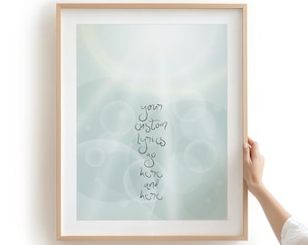 Custom Lyrics Print, Personalized Song Quote Poster, Anniversary Gift