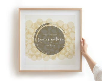 Personalized Song Lyrics Wall Art Print - Custom Quote Artwork - Minimalist Coastal Boho Decor