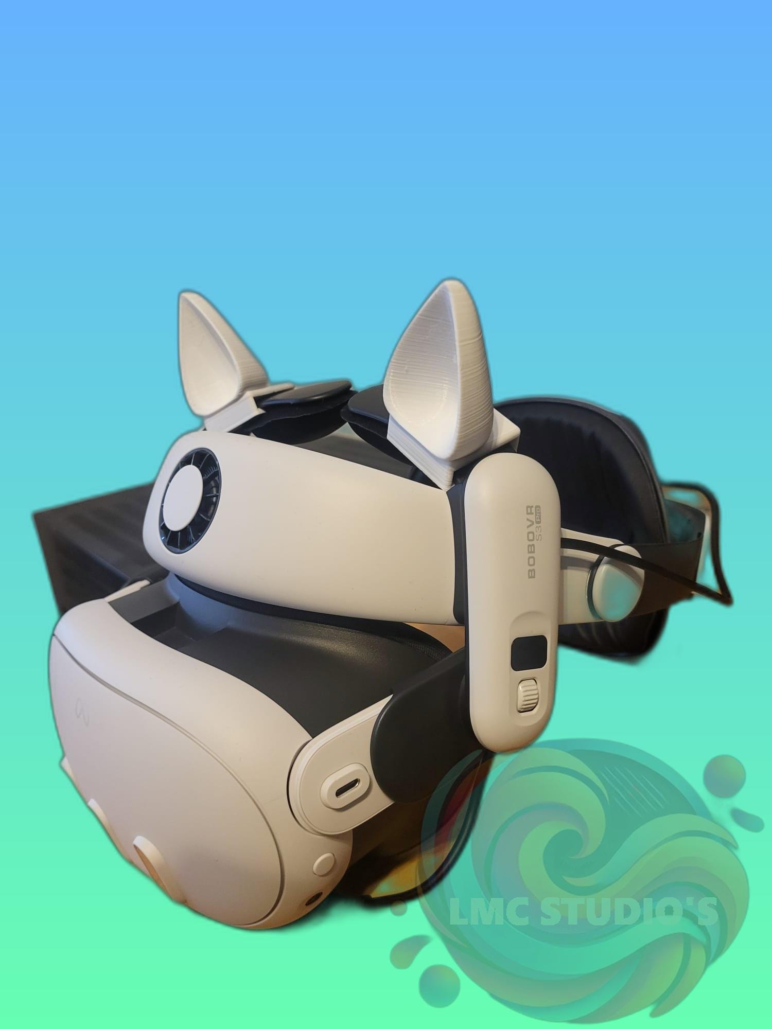 3D Printable | Whisker Wonderland Cat Ears for Bobo VR S3 pro (Meta Quest 3) in 3MF | Playful Feline Model for Virtual Reality