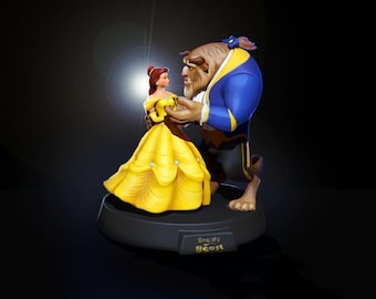 Beauty and the Beast Dancing 3D Model | Belle and Beast STL Files | 3D Print Ready | Digital Download