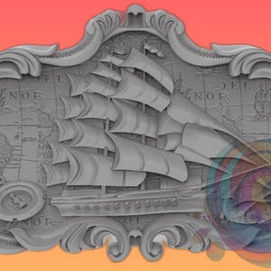 Nautical Adventure: 3D Printable Sailing Ship for CNC in STL | Exquisite Detail