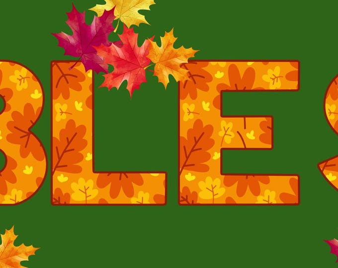 Blessed Fall Wall Art 60x20 | Large Autumn Print | Rustic Farmhouse Decor | Pumpkin & Leaf Seasonal Sign | Thanksgiving Christian Home Decor