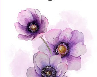 Purple Floral Birthday Card, "Hope Your Day Is as Special as You Are," Elegant Birthday Card for Her, Friend, or Mom, Printable Card