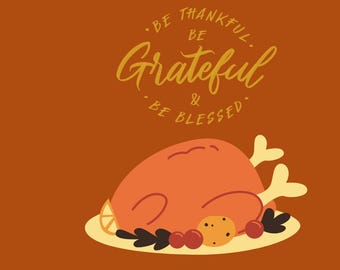 Thanksgiving Card: Prayer of Thanksgiving - Be Thankful, Grateful, Blessed