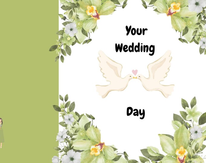 Christian Wedding Card with Doves and Flowers, 1 Corinthians 13:4-8 Scripture, Sending Prayers and Well Wishes on Your Wedding Day, Congrats