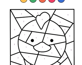 Color by Number Pages: Relaxing Art Activity, Printable Coloring Sheets (Digital Download)