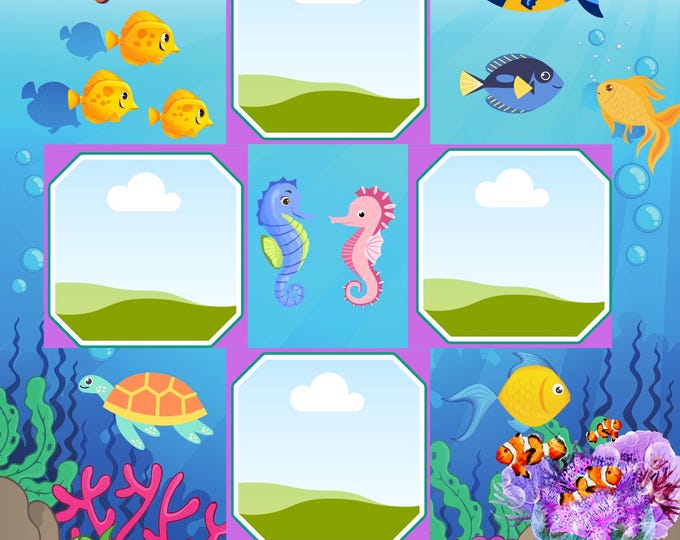 Under-the-Sea Photo Collage: Bright Ocean Nursery Decor (16x20, Digital Download)