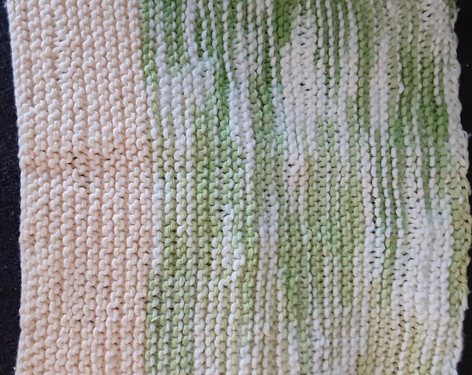 Natural Cleaning Cloth, Handmade Gift, Soft and Durable, Eco-Friendly Reusable Kitchen Washcloth, 100% Cotton Hand Knitted Dishcloth
