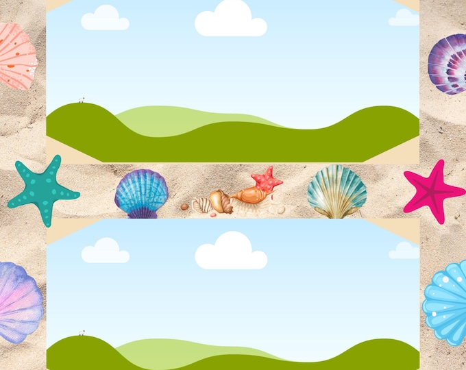 Beach Collage Wall Art 16x20: Seashells, Starfish & Sand - Nautical Decor