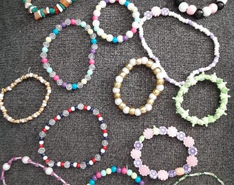 Bead Bracelet Mystery Bag, Surprise Jewelry Pack, Stretch Bracelets Gift, Handmade, Crystal, Cute Gifts for friends