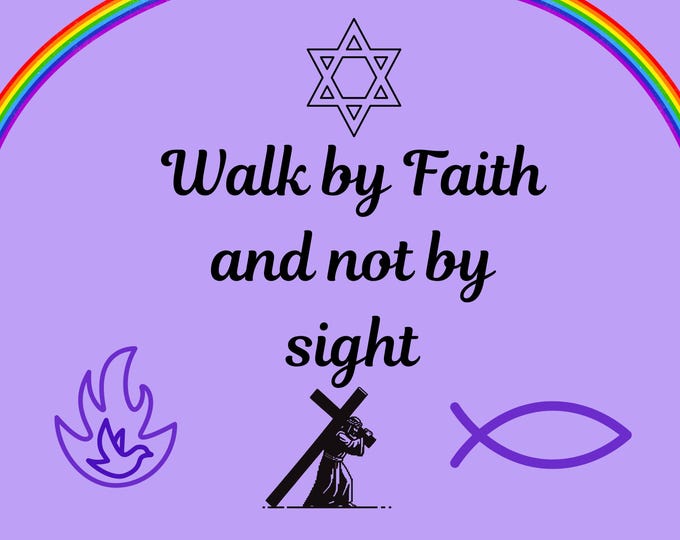 Walk by Faith Not by Sight Christian Art, Bible Verse Wall Decor (Digital Download)