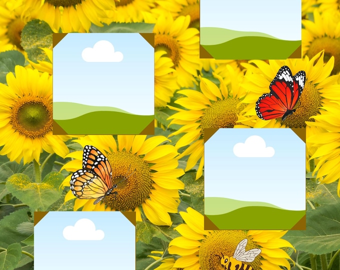 Sunflower Photo Collage: Custom Floral Wall Art with Butterflies (Digital Download)