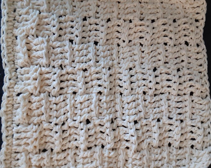 Handmade Gift, Natural Cleaning Cloth, 100% Cotton Hand Crocheted Dishcloth, Eco-Friendly Reusable Kitchen Washcloth, Soft and Durable