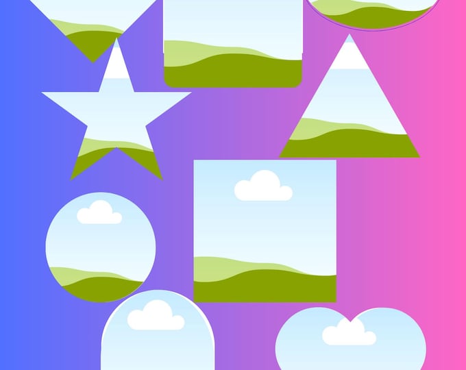 Blue to Pink Gradient Photo Collage: Custom 16x20 Wall Art (Digital Download)