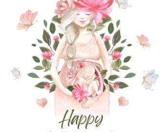 Special Mother's Day card, Printable Mother's Day card, Instant download Mother's Day card, Mother's Day card for mom-to-be from baby bump