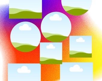 Bright Paint Splash Photo Collage: 8-Picture Custom Wall Art (Digital Download 16x20")