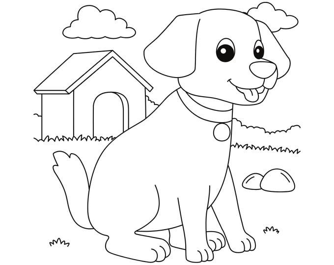 House Pets Coloring Pages: Dog, Cat, Hamster, and More (Digital Download) Set of 10