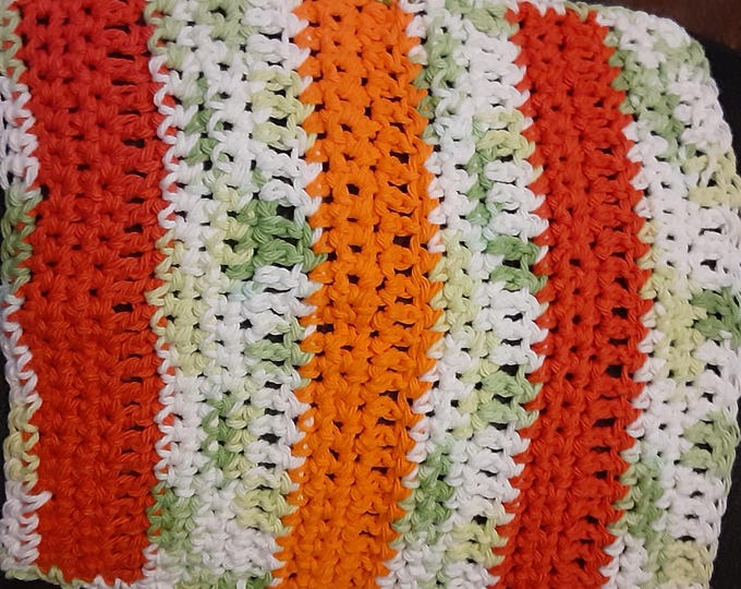 Eco-friendly Crochet dishcloth, 100% cotton yarn, handmade gifts, handmade cotton dish rag, multiple uses, sustainable, absorbent, multi