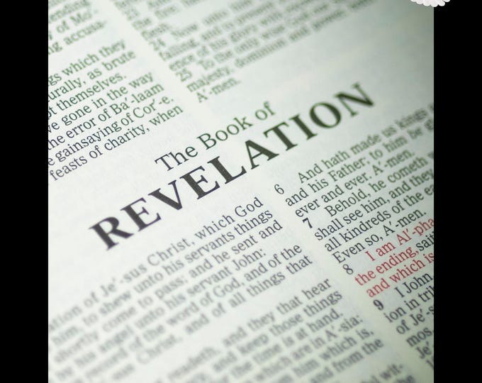 36x48 Revelation Bible Page Print, First Page of the Book of Revelation, Large Scripture Wall Art, Holy Bible Print, Christian Home Decor