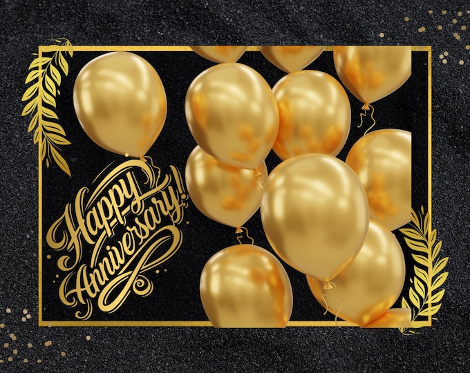 50th Anniversary Poster 24" x 18", Golden Wedding Anniversary Sign, Custom Printable Gift for Parents or Couple, Digital Download, Congrats