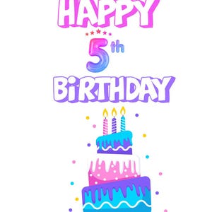 Lustige Geburtstagskarte für Mädchen, fünf ganze Jahre, süße und süße Nachricht für Tochter, Nichte oder Freund. Kleine Prinzessin Karte zum Geburtstag