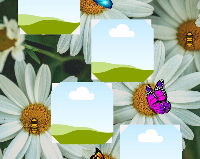 Daisy Photo Collage: Butterfly & Bee Floral Print - Custom Wall Art (Digital Download)