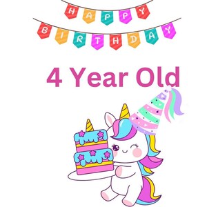 Einhorn Geburtstagskarte für Mädchen, süßes Einhorn mit Kuchen, hoffe, dass alle Ihre Wünsche wahr werden, funkelnde Diamanten Kindergeburtstagskarte für 4-jährige