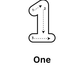 Number Tracing 1-10 Printable: Preschool Handwriting Practice (Digital Download)