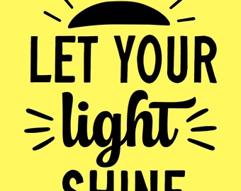 Let Your Light Shine Phone Wallpaper, Inspirational Digital Download, Aesthetic Christian Lock Screen, Positive Quote Background