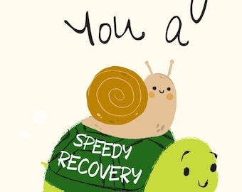 Whimsical Get Well Soon card for a friend, printable get well card digital download, uplifting get well card, sending prayers your way