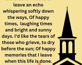 Afterglow Poem Printable Poster, 8.5 x 11" Memorial Wall Art, Sympathy Gift, Funeral Decor, Grief Poem, Instant Download, Printable, Frame