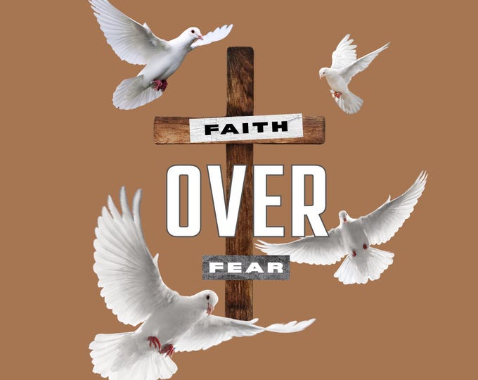 Dove Art Prints: Faith Over Fear, Love and Peace - Christian Decor