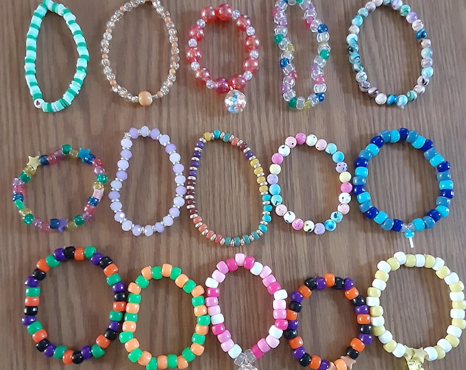 Beaded Stretch Bracelet Mystery Bag: Handmade Crystal Jewelry Gift