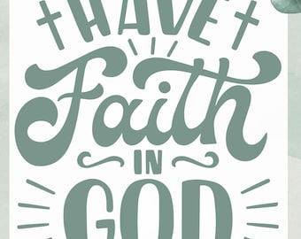 Have Faith in God Christian Poster: Cross, Heart, Dove (Printable)
