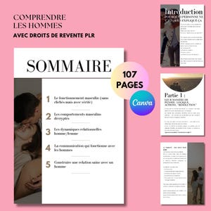 Ebook Comprendre les Hommes + Bonus Canva PLR | Guide Relation Amoureuse | Licence Revente Incluse
