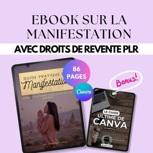 Guía de Manifestación para Principiantes – | Ley de Atracción | Desarrollo Personal | Guía PLR con Derechos de Reventa + Bono PLR de Canva