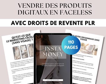 Faceless Instagram Ebook, Digital Product with PLR Resale Rights, French Digital Marketing Guide