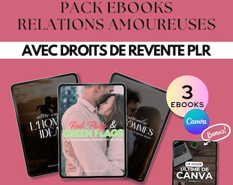 Pacchetto di ebook sulle relazioni: pacchetti di 3 ebook per la rivendita con licenza PLR + bonus ebook Canva