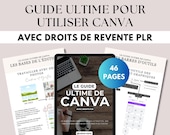 Ebook Canva tutoriel, Apprendre Canva, Produit digital avec droits de revente PLR, guide français marketing digital