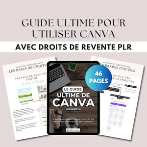 Canva tutorial ebook, Learn Canva, Digital product with resale rights PLR, French digital marketing guide