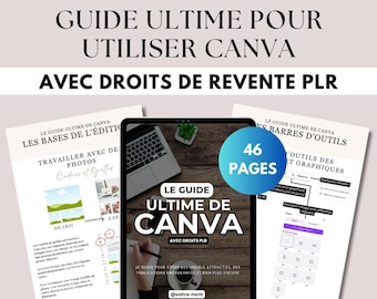 Canva tutorial ebook, Learn Canva, Digital product with resale rights PLR, French digital marketing guide