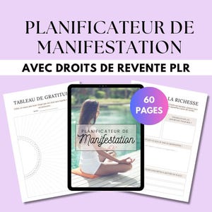 Manifestation Planner | Law of Attraction, Affirmations, Visualization, Journaling | PLR French Ebook with Resale Rights