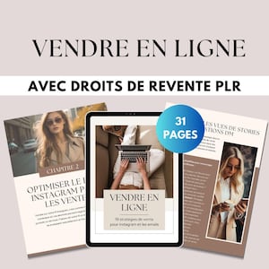 Digital product with PLR resale rights, French digital marketing guide, Ebook selling online on Instagram and emails