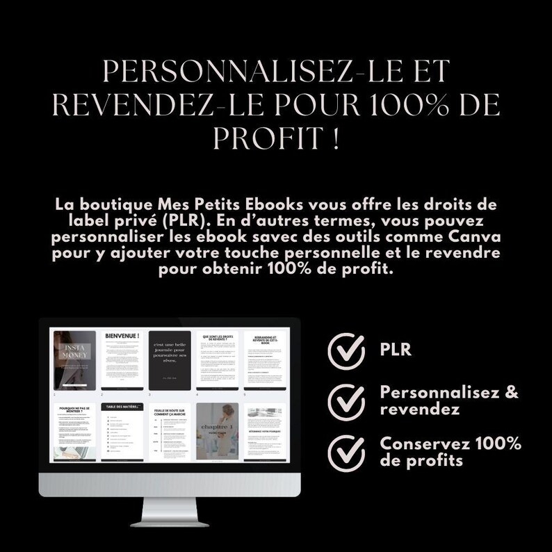 Bundle marketing digital, 12 produits digitaux avec droits de revente PLR MRR, guide français, ebook faceless, produit digital à revendre