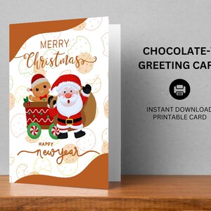 Cartão de felicitações de chocolate para imprimir | Download digital | Design doce e festivo | Cartão de felicitações faça você mesmo